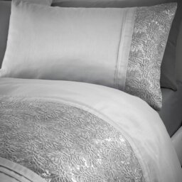 Rackhams Rouen Duvet Cover Set - Silver - Super King - Duvet Cover Set - thumbnail 2