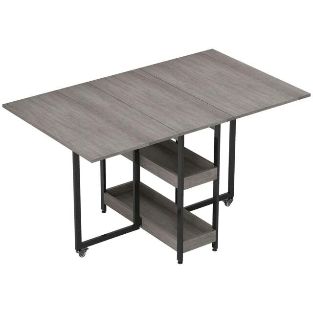 Rackhams Four-Person Drop Leaf Table - Grey Wood-Effect
