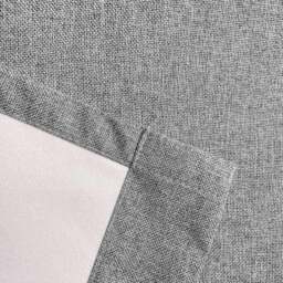 "Rackhams Grey Textured Basketweave 100% Blackout Curtains - Thermal/Energy Saving Pair with Eyelets For Living Room & Bedrooms - 46"" (117cm) Width x 54"" (137cm) Drop" - thumbnail 4