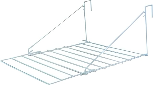 Rackhams Over Door Utility Dryer Clothes Airer - 7m Metal Laundry Towel Rail - Indoor Outdoor Washing Line Drying Rack for Clothes, Caravans - White - image 1