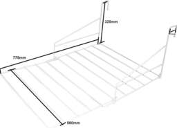 Rackhams Over Door Utility Dryer Clothes Airer - 7m Metal Laundry Towel Rail - Indoor Outdoor Washing Line Drying Rack for Clothes, Caravans - White - thumbnail 3