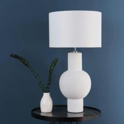 Rackhams Meredith White Ceramic Table Lamp - thumbnail 2