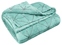Rackhams Vera Foil Printed Geometric Throw - 145cm x 200cm - Cream - thumbnail 4