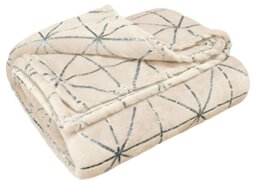 Rackhams Vera Foil Printed Geometric Throw - 145cm x 200cm - Cream