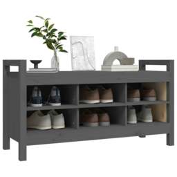 Rackhams Hall Bench Grey 110x40x60 cm Solid Wood Pine - thumbnail 6