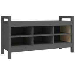 Rackhams Hall Bench Grey 110x40x60 cm Solid Wood Pine - thumbnail 2