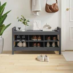 Rackhams Hall Bench Grey 110x40x60 cm Solid Wood Pine - thumbnail 1