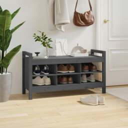 Rackhams Hall Bench Grey 110x40x60 cm Solid Wood Pine - thumbnail 5