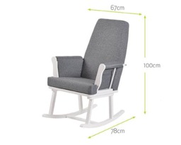 Rackhams Haldon Nursing Rocking Chair - Natural Walnut & Dark Grey - thumbnail 6