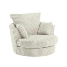 Rackhams Chicago Scatter Back Living Room Furniture Range - Cloud Cream - Swivel Chair