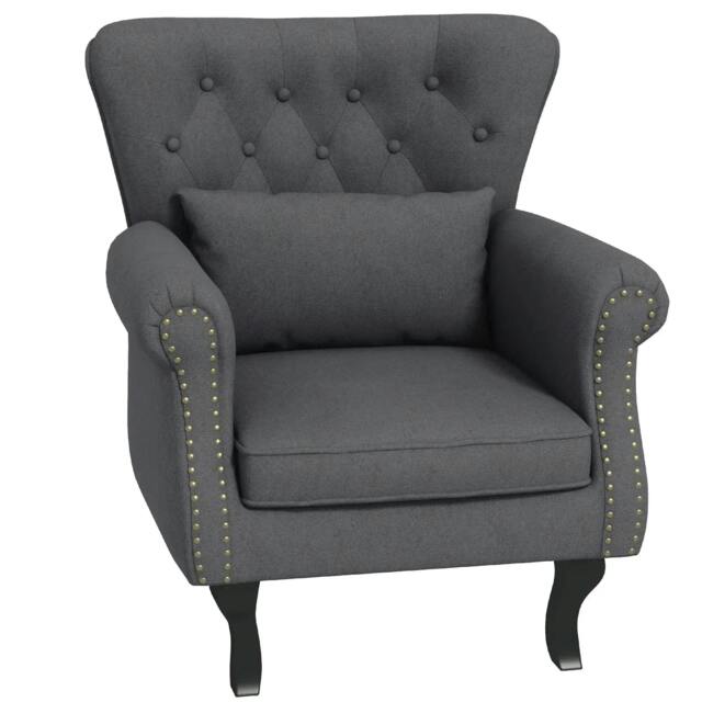 Rackhams Chesterfield-Style Accent Chair - Grey - image 1