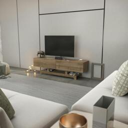 "Rackhams Tera Modern TV Stand TV Cabinet for TV's up to 72"" - Walnut" - thumbnail 5