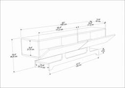 "Rackhams Tera Modern TV Stand TV Cabinet for TV's up to 72"" - Walnut" - thumbnail 4