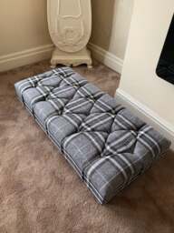 Rackhams Grey & Black Tartan Footstool – Chesterfield Ottoman Stool for Living Room UK - 30 x 20 Inches (76 x 51cm) - thumbnail 4