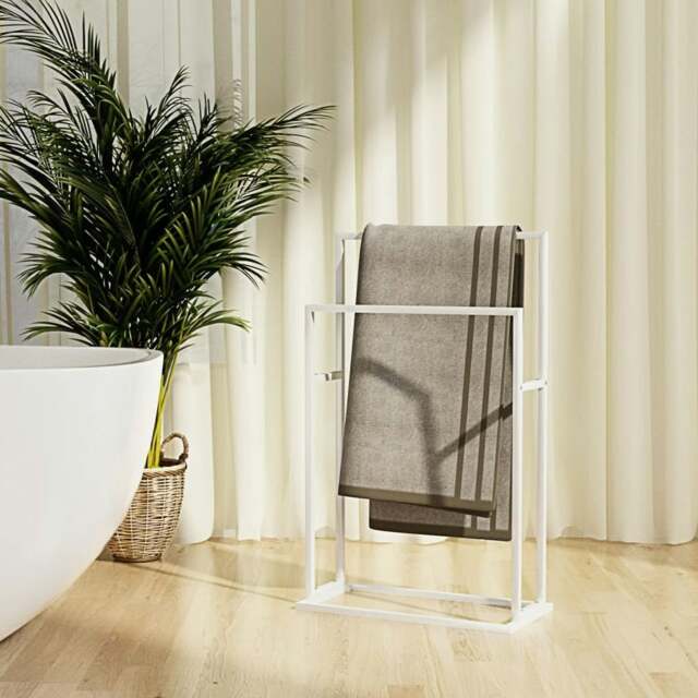 Rackhams Freestanding Towel Rack White 48x24x78.5 cm Iron - image 1