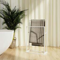 Rackhams Freestanding Towel Rack White 48x24x78.5 cm Iron - thumbnail 1