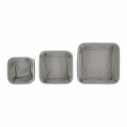 Rackhams Serena Square Fabric Storage Baskets for Home Organisation, Set of 3, Light Grey - thumbnail 4