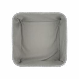 Rackhams Serena Square Fabric Storage Baskets for Home Organisation, Set of 3, Light Grey - thumbnail 6