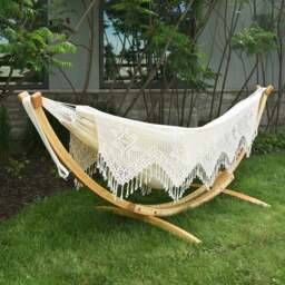 Rackhams Solid Pine Arc Hammock Stand (305 cm) - Natural - thumbnail 4