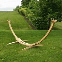 Rackhams Solid Pine Arc Hammock Stand (305 cm) - Natural - thumbnail 2