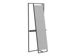 Rackhams Federico Floor Standing Mirrors - Black Stained Oak - Brushed Brass - Small - thumbnail 2