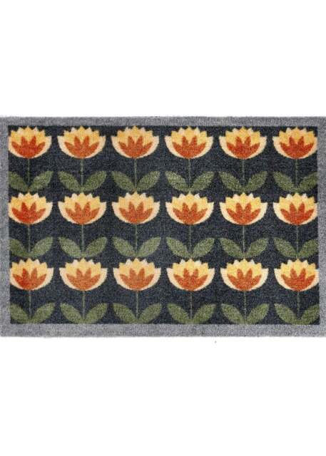 Rackhams Washable Retro Floral Mat and Runner Plant Design - 50X75 cm - image 1