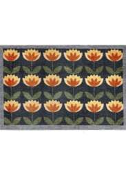 Rackhams Washable Retro Floral Mat and Runner Plant Design - 50X75 cm