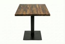 Rackhams Staved Walnut Square Pedestal Table (Table Top Only) - 550mm × 550mm