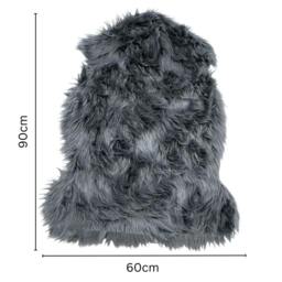 Rackhams Luxury Faux Rabbit Fur Rug Dark Grey - Dark Grey - thumbnail 3