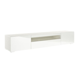Rackhams Modern Black 200cm Matt Gloss TV Stand Cabinet Suitable for 55-80 Inch TV's - Black - 40cm - 36.5cm - thumbnail 4