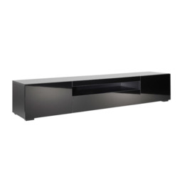 Rackhams Modern Black 200cm Matt Gloss TV Stand Cabinet Suitable for 55-80 Inch TV's - Black - 40cm - 36.5cm - thumbnail 5