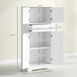 Rackhams Multi-Storage Freestanding Kitchen Cabinet - White - thumbnail 3