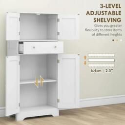 Rackhams Multi-Storage Freestanding Kitchen Cabinet - White - thumbnail 6