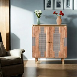 Rackhams Alaina Acacia Wood 2 Doors Sideboard - Lacquered - Wood - 1 - thumbnail 6
