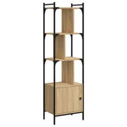 Rackhams Bookcase with Door Sonoma Oak 44.5x30x154.5 cm Engineered Wood - Brown - Engineered wood, steel - thumbnail 2