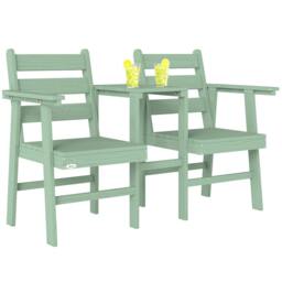 Rackhams Garden Loveseat, Embossed Wood Jack and Jill Garden Seat - Green - Fir Wood - Garden Loveseat - Green - thumbnail 2