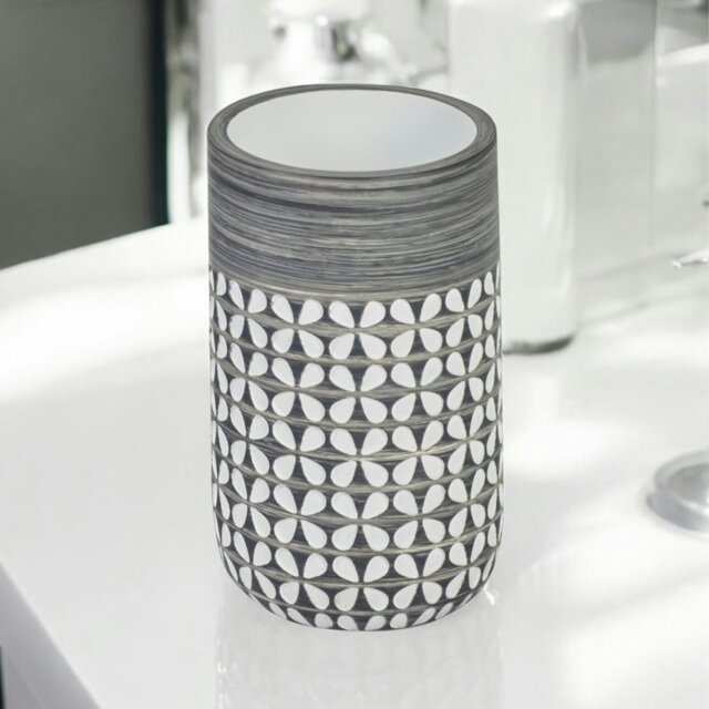 Rackhams Ravello Geo Floral Grey & White Tumbler - image 1