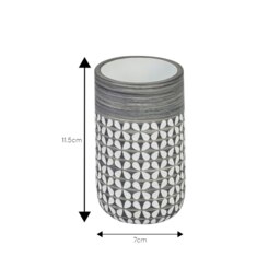 Rackhams Ravello Geo Floral Grey & White Tumbler - thumbnail 2
