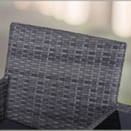 Rackhams Polyrattan 2 Seater Outdoor Bench With Padded Cushions Black - thumbnail 6