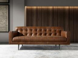 Rackhams Chester sofa in dark brown leather 6224/6225 - 3 - thumbnail 2