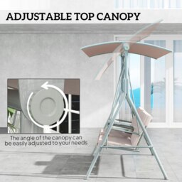 Rackhams 2 Person Covered Patio Swing with Pivot Table & Storage Console Beige - Beige - 1 - Swing Chair - thumbnail 4