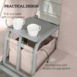 Rackhams 2 Person Covered Patio Swing with Pivot Table & Storage Console Beige - Beige - 1 - Swing Chair - thumbnail 5