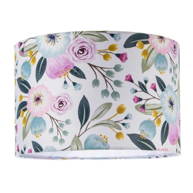Rackhams Elegant Cotton Lampshade with Watercolour Style Botanical Floral Decor - image 1