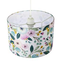 Rackhams Elegant Cotton Lampshade with Watercolour Style Botanical Floral Decor - thumbnail 3