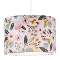 Rackhams Elegant Cotton Lampshade with Watercolour Style Botanical Floral Decor - thumbnail 2