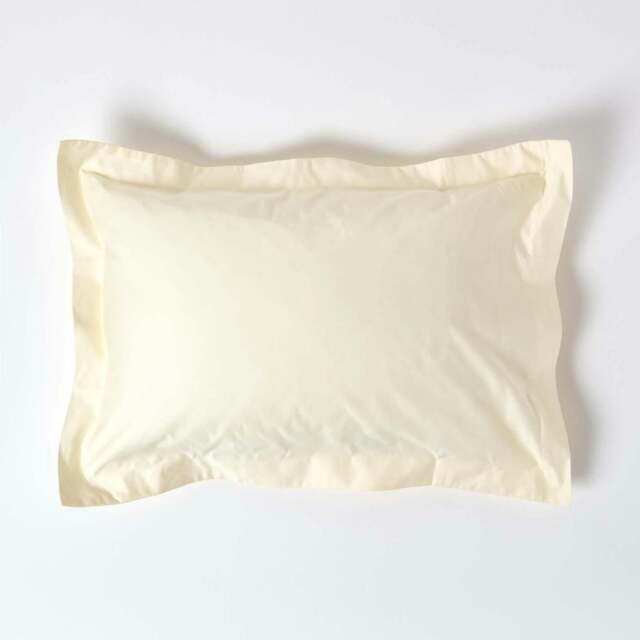 Rackhams Premium 1000 TC Egyptian Cotton Sateen Weave Oxford Pillowcase, Standard Size - Cream - image 1