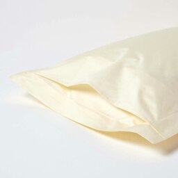 Rackhams Premium 1000 TC Egyptian Cotton Sateen Weave Oxford Pillowcase, Standard Size - Cream - thumbnail 4