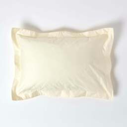 Rackhams Premium 1000 TC Egyptian Cotton Sateen Weave Oxford Pillowcase, Standard Size - Cream - thumbnail 1