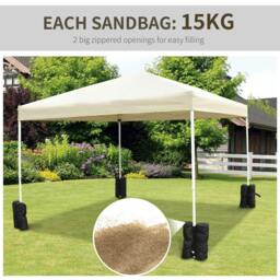 Rackhams 15 kg Heavy Duty Gazebo Weight Sand Bags, 4 pcs Leg Weights Marquee Tent Canopy Base for Trampoline Pop Up Gazebo Tent Parasols - thumbnail 4