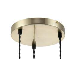 Rackhams Maple 3 Light Ribbed Glass Cluster Pendant Light - Brushed Brass - thumbnail 6